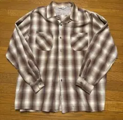 50s〜60s ヴィンテージ　オンブレチェックシャツXLサイズ　USA製