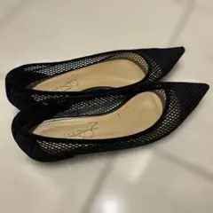 ルタロン　ポインテッドネットフラット　メッシュ　ブラック　23.5センチ