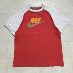 00s NIKE ナイキ リンガーTシャツ スウッシュ サーモンピンク