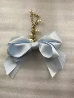 メゾンドフルール    リボン　チャーム　ブルー