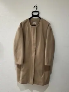 ベージュ フード付き ロングコート