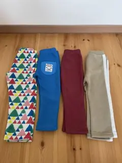 カラフルなパンツセット（三角模様・フリース）95cm