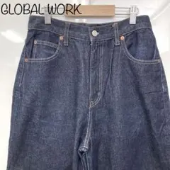 【GLOBAL WORK】ハイウエストバルーンデニムパンツ　インディゴ　L
