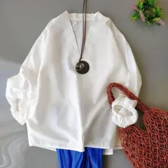 美品 アンタイトル ホワイト 長袖シャツ ゆったり 羽織 高級ドレス 