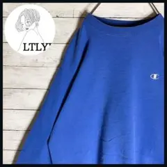 希少✨ チャンピオン champion スウェット トレーナー 刺繍ロゴ 青のサムネイル