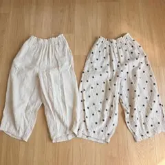キッズ用無地・水玉ガーゼパンツ2枚セットのサムネイル
