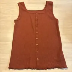 wcloset リブタンクトップ ボタン付き ブラウン Fのサムネイル