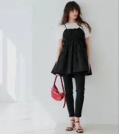 coca パリフワギャザーキャミチュニック ブラック M 美品