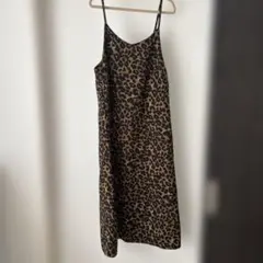 レオパード柄ロングキャミワンピース