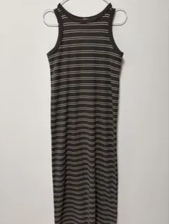 しまむら　ボーダーノースリワンピース