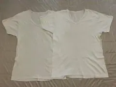 美品 メンズインナー 肌着 Ｖネック 半袖 M 綿100% しまむら