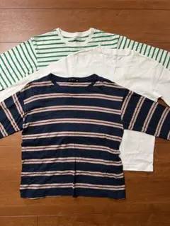 【まとめ売り】140長袖カットソー 3枚セット　UNIQLO/SHISKY