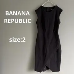 BANANA REPUBLIC ノースリーブワンピース膝丈　黒　サイズ2