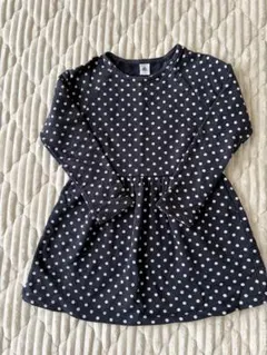 プチバトー　petit bateau ネイビー ドット柄 ワンピース 130cm