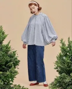 新品POPPY あさぎーにょ ハイネック ドット柄 長袖シャツ 新品 ポピー あさぎーにょ 長袖トップス poppy シースルー