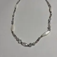 シェルパーツ ビーズネックレス ロング