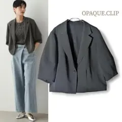 オペーク／ランタンスリーブテーラードジャケット ショート丈 クロップド丈のサムネイル