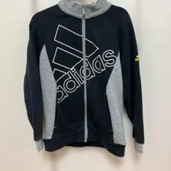 綿60% adidas フルジップジャケット 140〜150黒/グレー