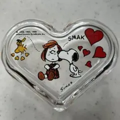 SNOOPY スヌーピー　ガラス製　小物入　レトロ ヴィンテージ ハート型
