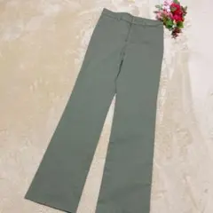 【Harriss ハリス】ストレート チノパン フレアパンツ ライトカーキ XSのサムネイル