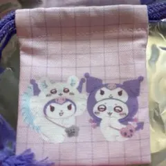 ちいかわ サンリオ ノベルティ ミニ巾着 クロミ モモンガ