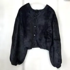 mystic ミスティック ネイビー カーディガン ボリューム袖 秋冬