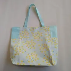 【最終値下げ】ハンドメイド 花柄 サイドポケット付きトートバッグ②
