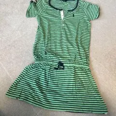 Ralph Lauren 緑と黒のストライプ チュニック 130cm