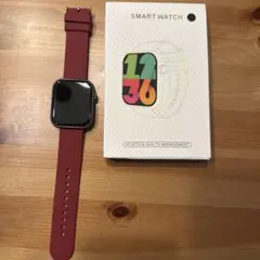 赤 スマートウォッチ