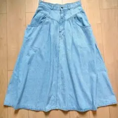 90sニューヨークジーンズケミカルデニムロングスカート ヴィンテージY2K