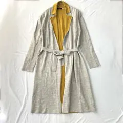 【ポールスミス】ロングカーディガン 羽織 ベルト付き 長袖 バイカラー F