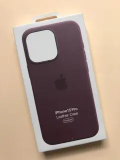 iPhone 15Pro レザーケース ダークチェリーMagSafe対応