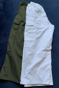 GU スーパーワイドカーゴパンツ　白色・カーキ色セット