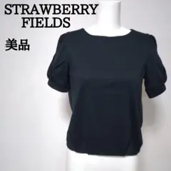 【美品】STRAWBERRY FIELDS デザインスリーブ カットソー 黒4のサムネイル
