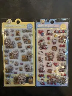 ラブブ ボンボンドロップシール風シール3D立体 2枚セット