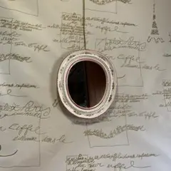 グムンドナー　ヨーロッパ雑貨　ビンテージの陶器の手書きの花柄が可愛い壁掛け鏡！ グムンドナー ヨーロッパ雑貨 ビンテージの陶器の手書きの花柄が可愛い