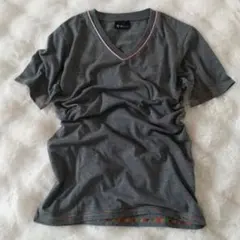 00s y2k VネックTシャツ グレー FREE 平成ギャル