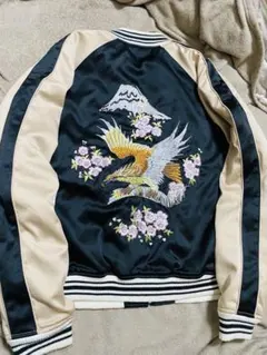 Wfour スカジャン L 別珍 ベロア リバーシブル 鷹 ピンナップガール Wfour スカジャン L 別珍 ベロア リバーシブル 鷹 ピンナップ