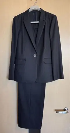 WHITE／春夏用パンツスーツ上下／ブラック