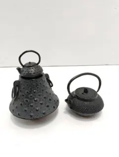 風炉釜　茶釜　五徳　火箸　灰ならし　茶道具　5点セット　及川寛治　南部鉄器　鉄瓶 風炉釜 茶釜 五徳 火箸 灰ならし 茶道具 5点セット 及川寛治