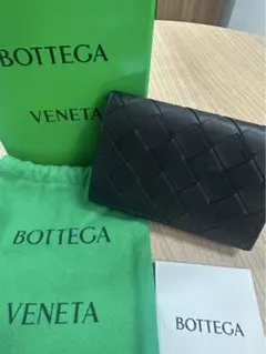 ボッテガ　カードケース　名刺入れ　イントレチャート　ビジネス　レザー　黒