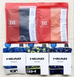 本日迄！B.V.D＆HEAD ボクサーパンツ Ｓ シンプル＆デザイン 5枚セット