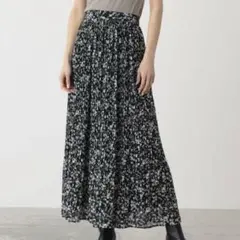 AZUL BY MOUSSY シフォン　プリーツ　ロングスカート　M 花柄