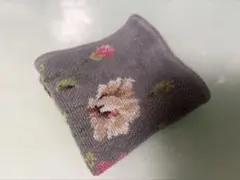 フェイラー　ハンカチ　花柄　グレー