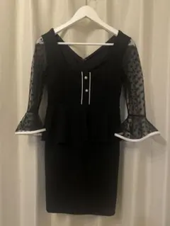 DAZZY フリル付きブラックドレス S~LL