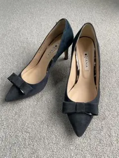 DIANA ダイアナ スエード パンプス リボン 23.5cm