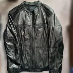 Zegna Sport レザーライダースジャケット ブラック L 牛革