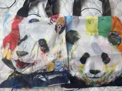 NiJiSuKe 親子パンダ アートトート