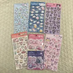 ぷにシャカシール　ぷくっとシール　サンリオ　ちいかわ　まとめ売り　7枚セット