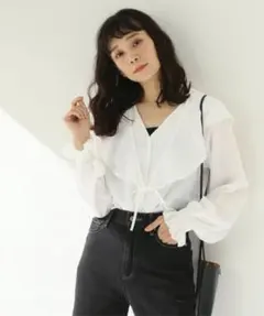 ジャーナルスタンダードレリューム　インドレーヨン2wayブラウス　白